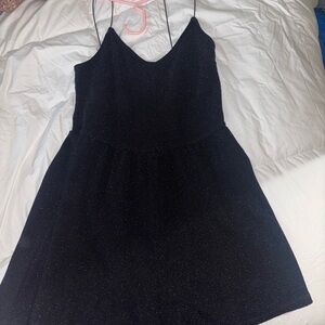 Black Sparkly Spaghetti Strap Romper